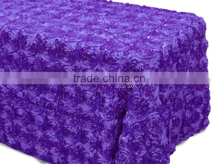 132" Round Table Cloth Wedding Rosette Table Cloth