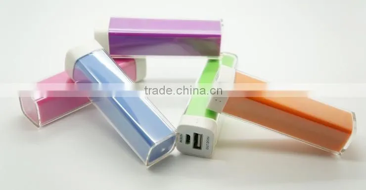 Lipstick shape 2600mah mobile power bank, mini portable charger