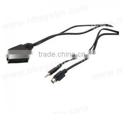 Scart male to SVHS + 3.5mm stereo plug cable