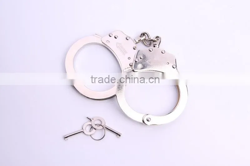 Police sexy toys American metal handcuffs, European style chain silver handcuffs