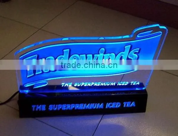 Fashionable promotional acrylic led sign display stand