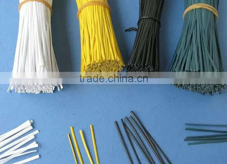 Plastic coated red twist ties with iron core