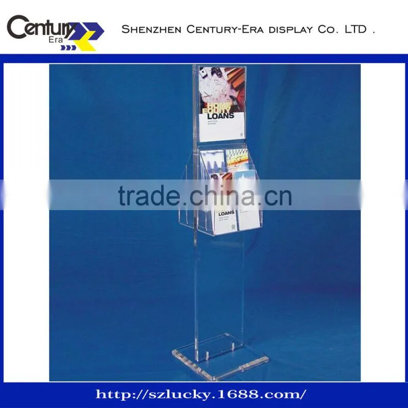 Acrylic folder holder unique design file rack ,custom all shape sign holder