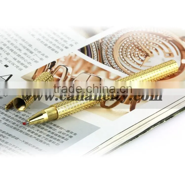 Handcrafted diamond inlay luxury gold pen