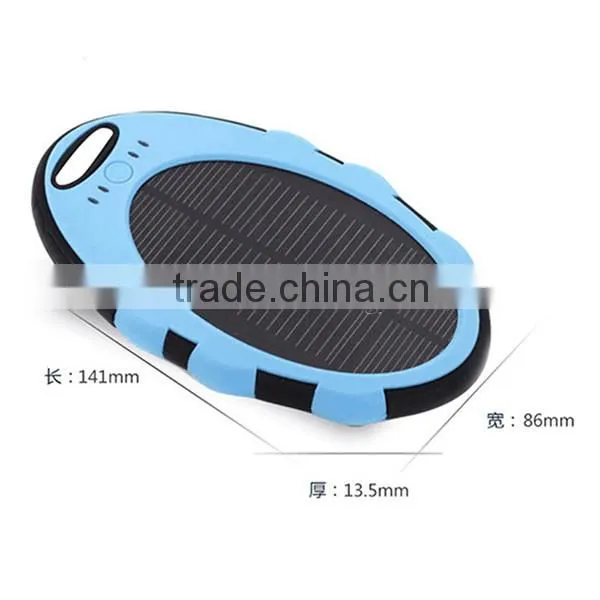 Magic Mirror Shaped Waterproof 5000mAh Solar Power Bank Black And Blue