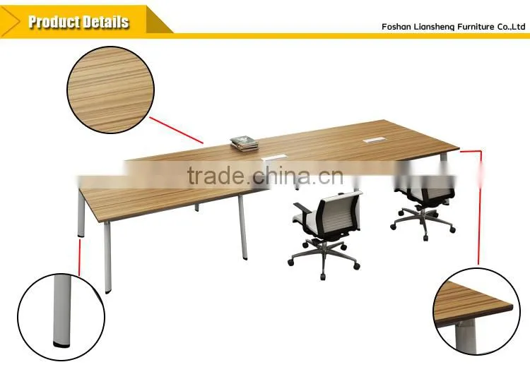 Modern style medium size conference table with metal legs