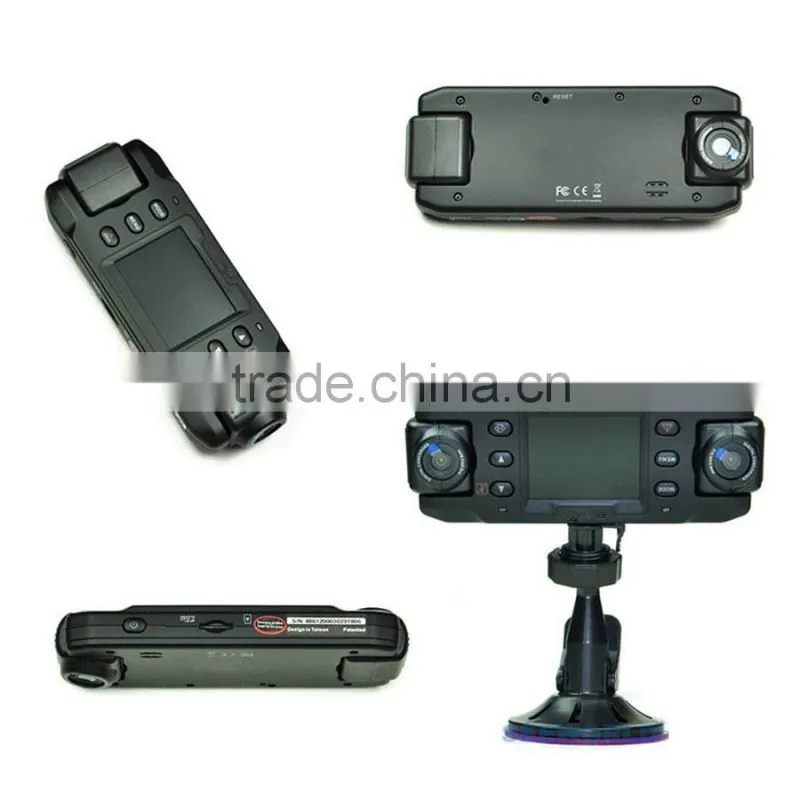 Dual Lens Car Camera X8000 with GPS Tracking Two Lens Vehicle DVR Dash Cam Recorder GPS G-sensor CA365 DVRs Full HD 1080P