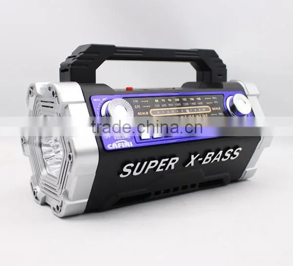 Low price high quality portable wireless speaker with led light and fm radio