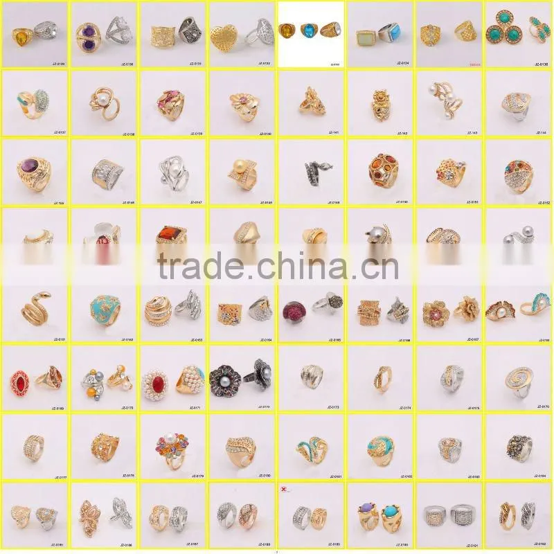 gold plated new model wedding crystal ring