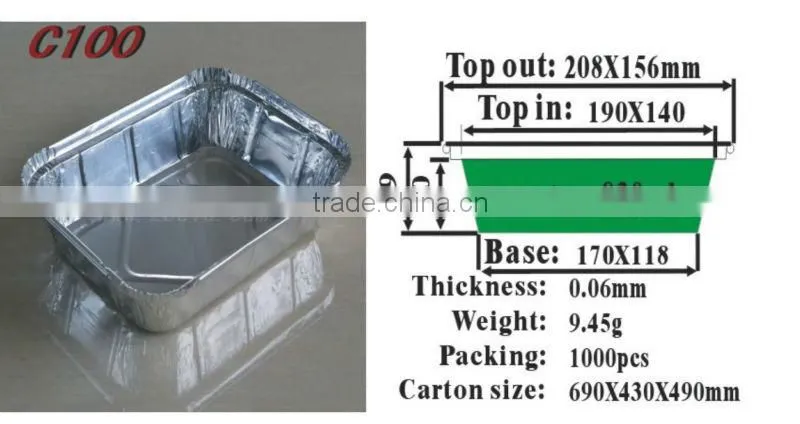 Airline Aluminum Food Tray C100