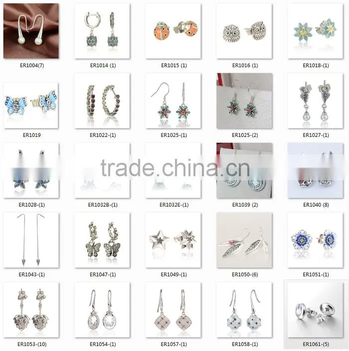 New Design Crystal Drop Dangle Silver Earring