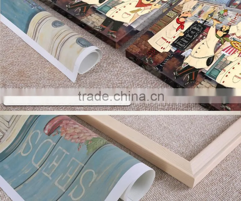 Funny fat cook painting canvas,canvas printing for fat cook