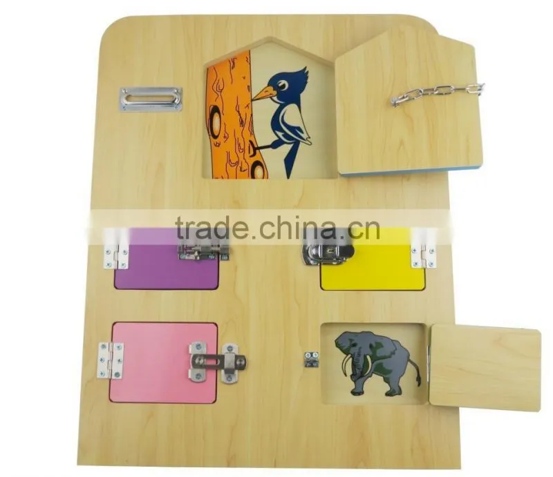 Montessori material kids toy lock board with EN71 ASTM F-963