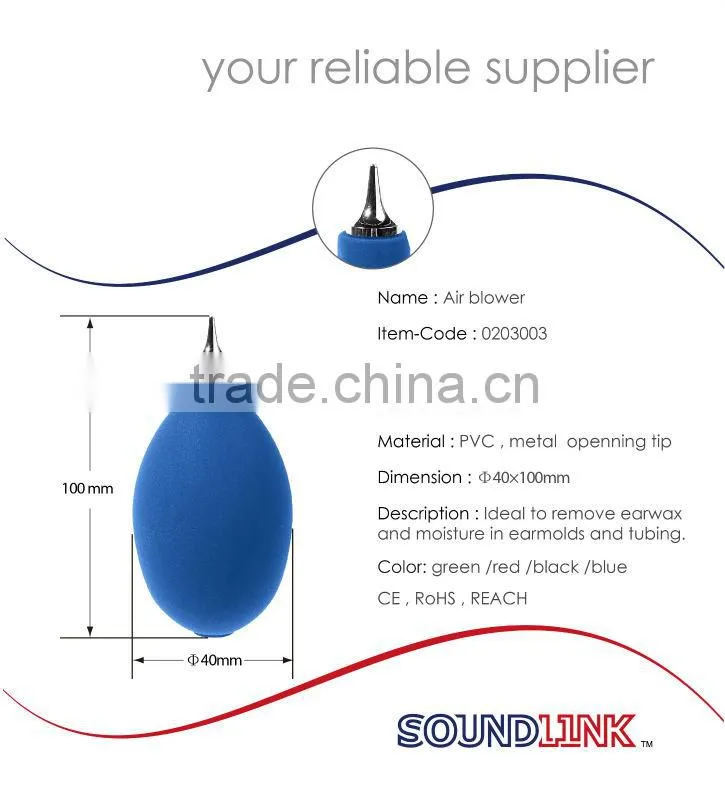 Professional hearing aid cleaning tool metal tip PVC air bellow