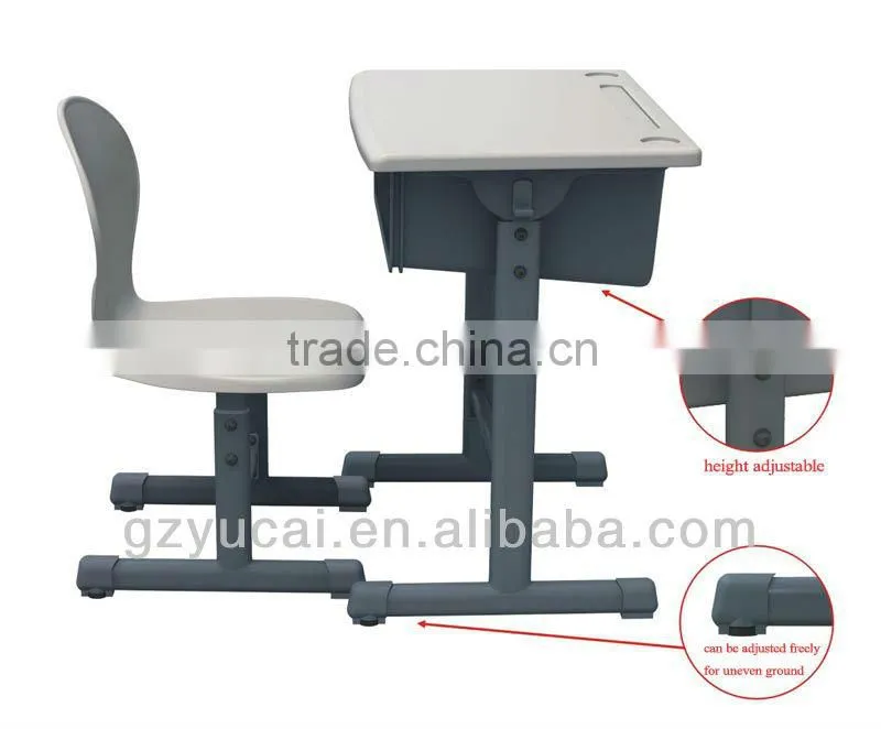 School height adjustable study desk and chair