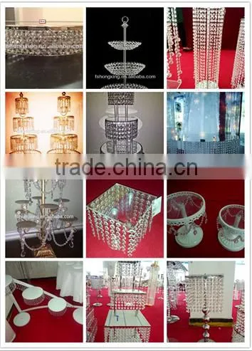 wedding cake stand with colorful bead for wedding decoration