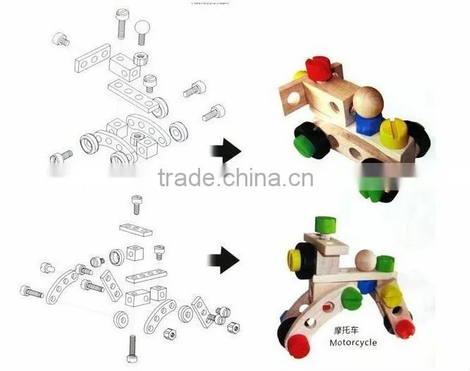 Hot sale item --- 30 pieces changeable nut building blocks car