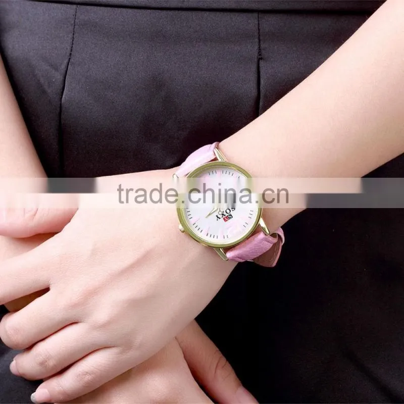 Hot pink wristwatch fashion women watch