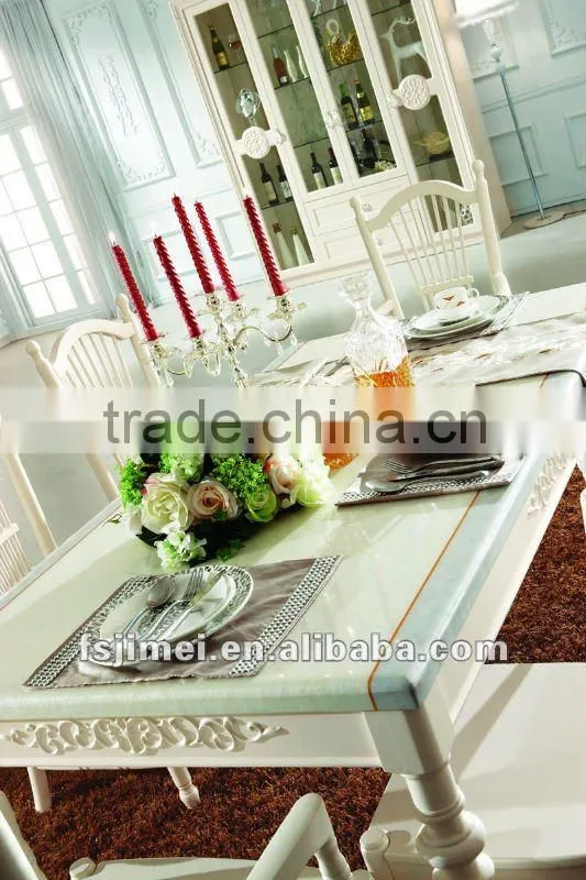 Modern marble top white dining table