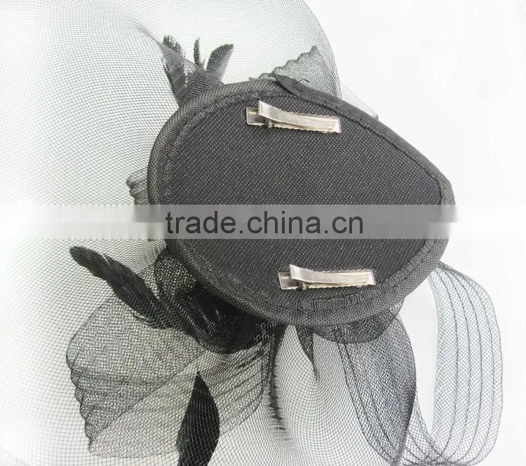 MYLOVE fashion mini top party feather hat with rose MLXM036