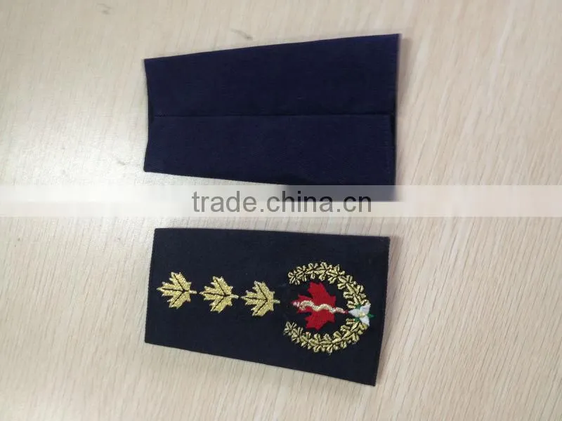 blue embroidery epaulette patch