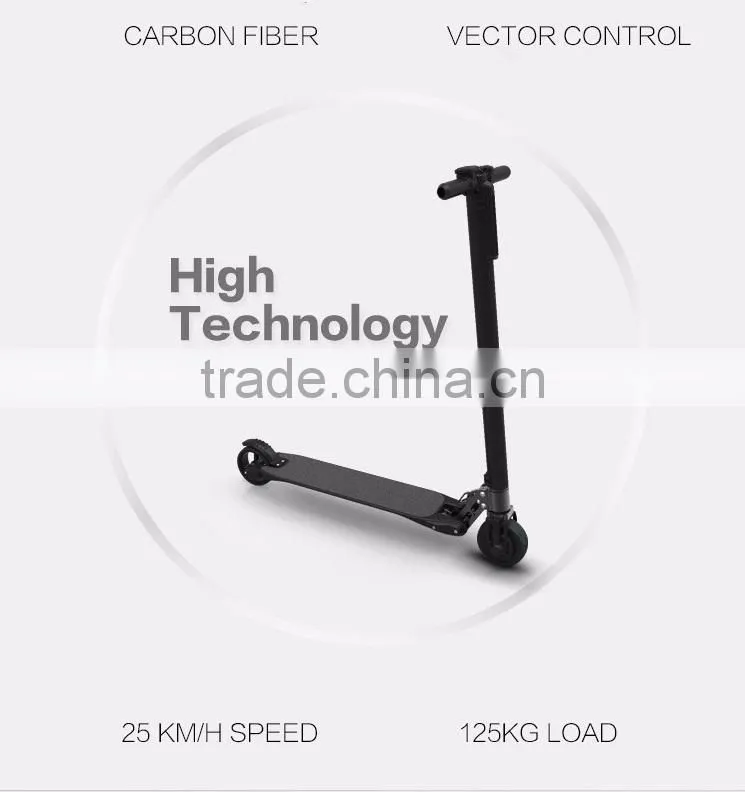 2016 New 5 inch foldable electric scooter carbon fiber road bike with led light