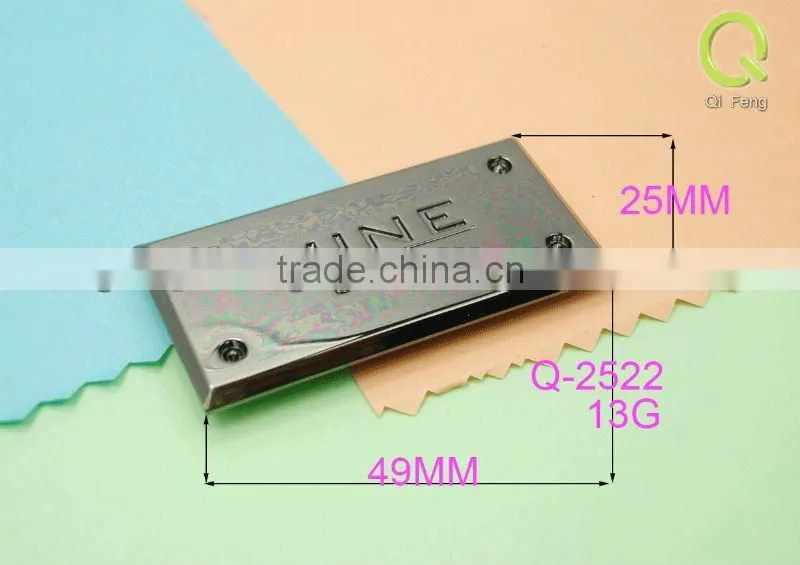 QF metal lable and bag accessories Q-2522 gumetal color