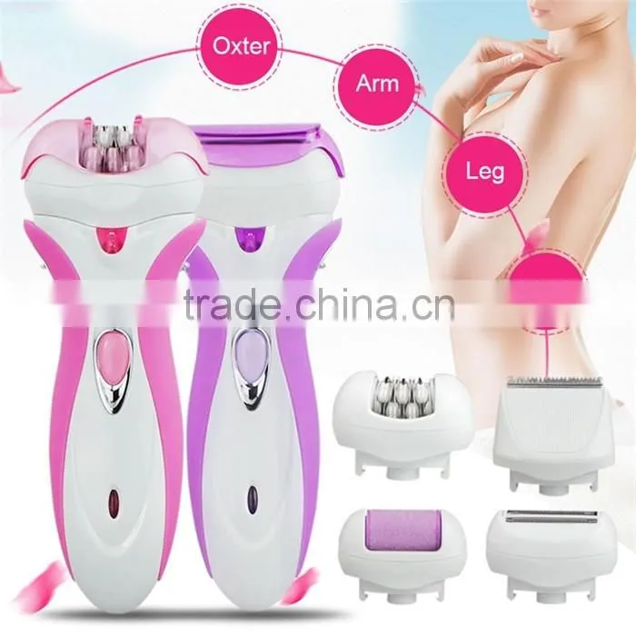 Pink 4 in 1 Rechargeable Electric Callus Remover for Lady Shaver