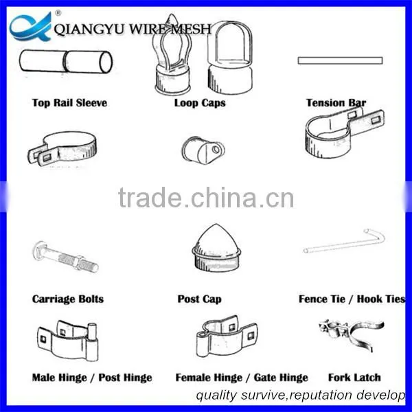 chain link mesh chain link fence fitting, plastice chain link fence