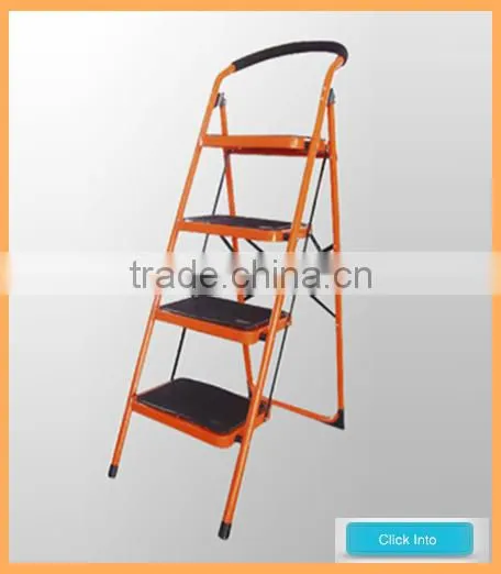 Multi Functional Household 4 Steel Step Ladder with Safety Rail