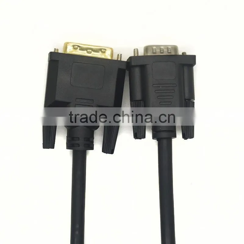 High quality 1.5M DVI-I(24+5) to VGA Video Monitor Cable(VGA to DVI-I Cable)