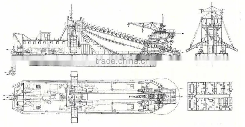 heavy duty gold dredging equipment with processing line