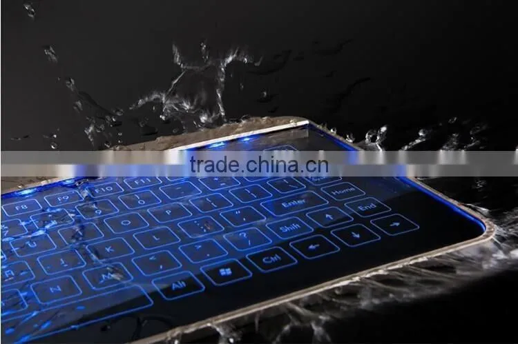 New Transparent Super Thin Glass Touch LED Backlit Universal Wired Keyboard For Windows/IOS/Android/OSX With Gesture Function