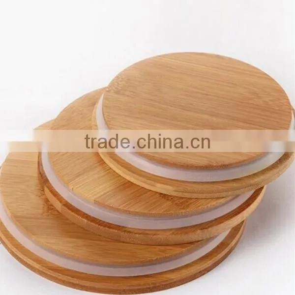 Exquisite Seal Clear Glass Storage Jar Wood Lid, Food Canister Wooden Lid