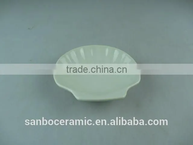 Wholesale Stock Ivory Porcelain Soap Dish Set Shell Shape