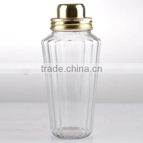30oz machine made glass bottle decorative jars mix glass electroplate lid shaker