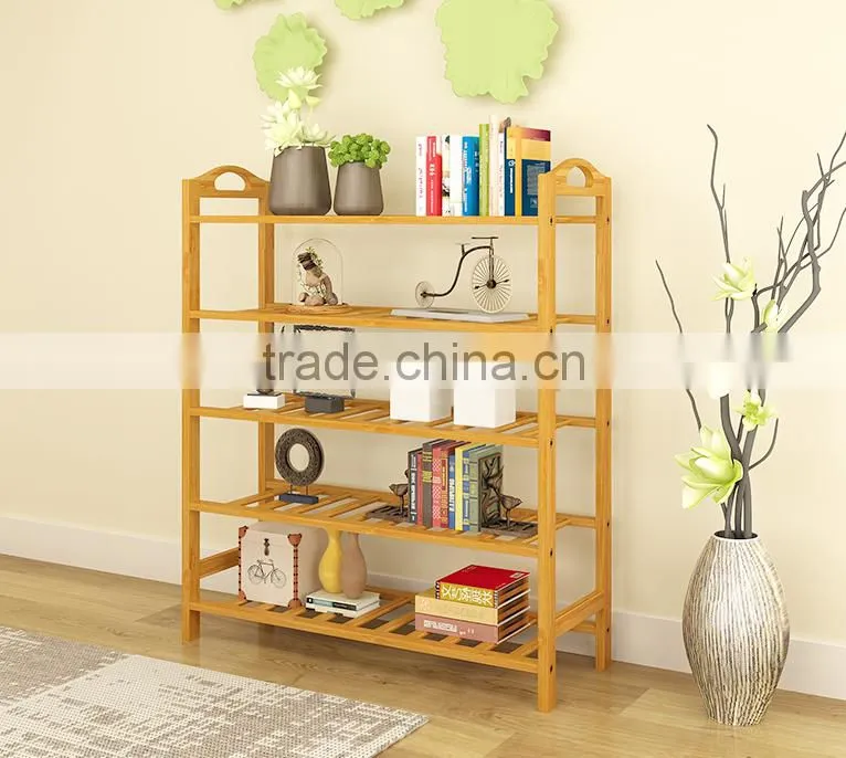 2017 new style bamboo shoe rack with handle