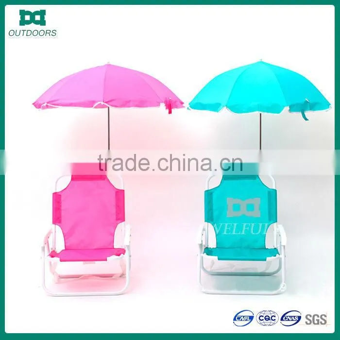 Kids folding beach chair with umbrella