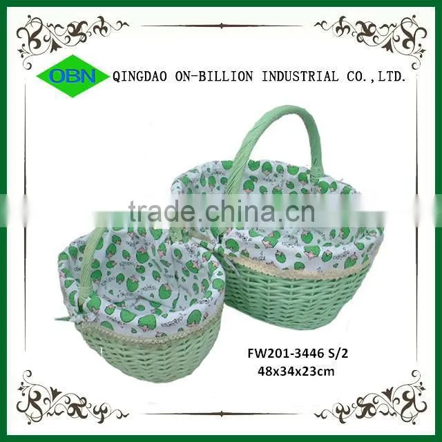 Quality wicker woven egg collection basket