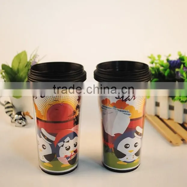 customized logo plastic insert coffee cups for promotional