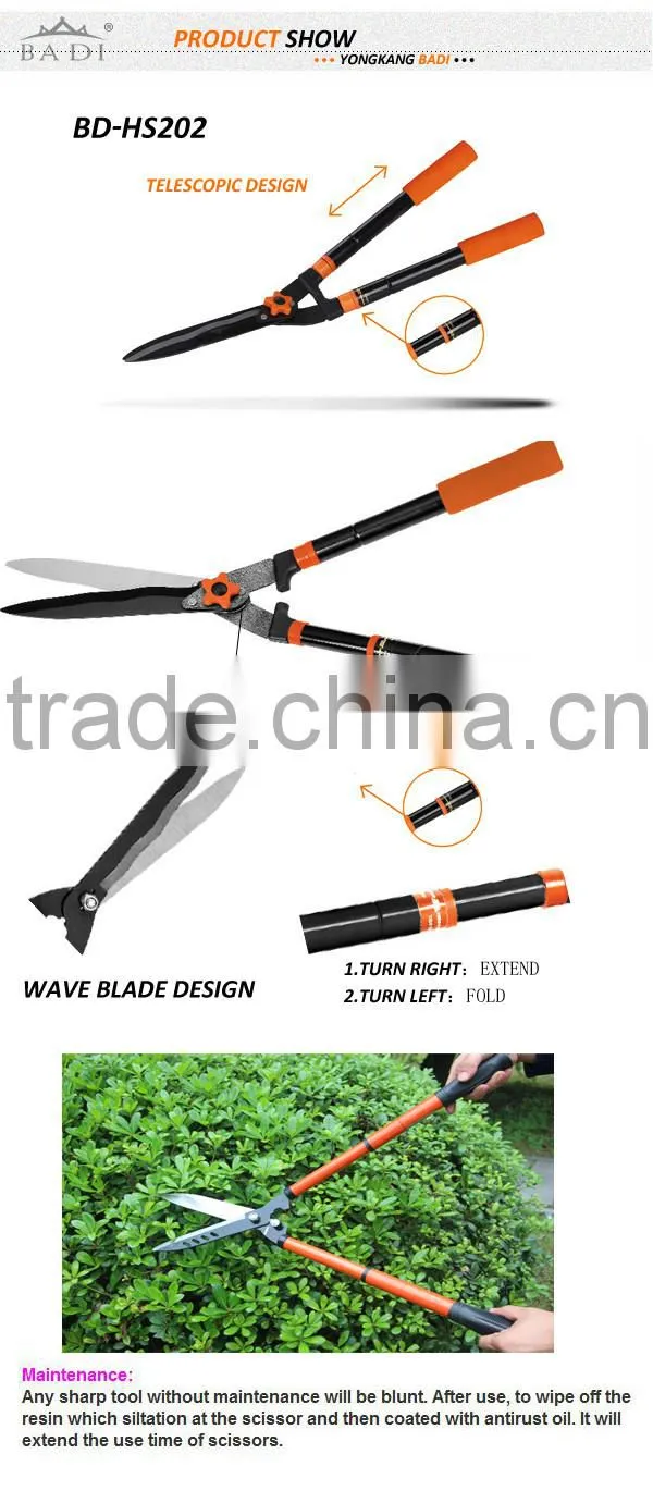 garden tools with telescopic handle/hedge pruning shear