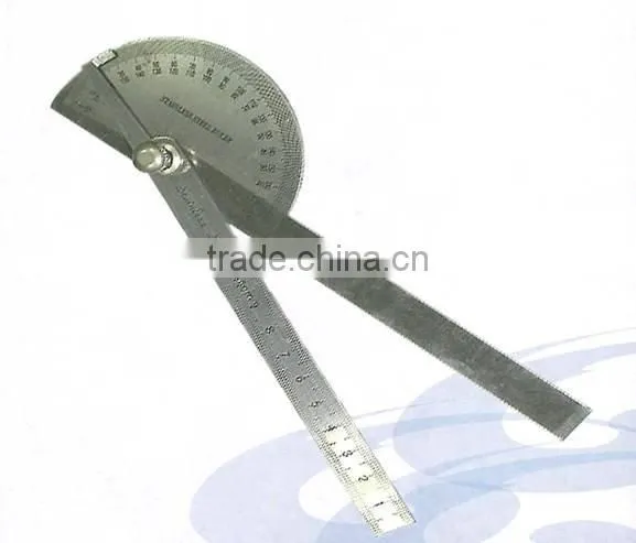 Adjustable Round Head Stainless Steel Bevel Protractor Ruler with Double Rule Bar for Measuiring Tools