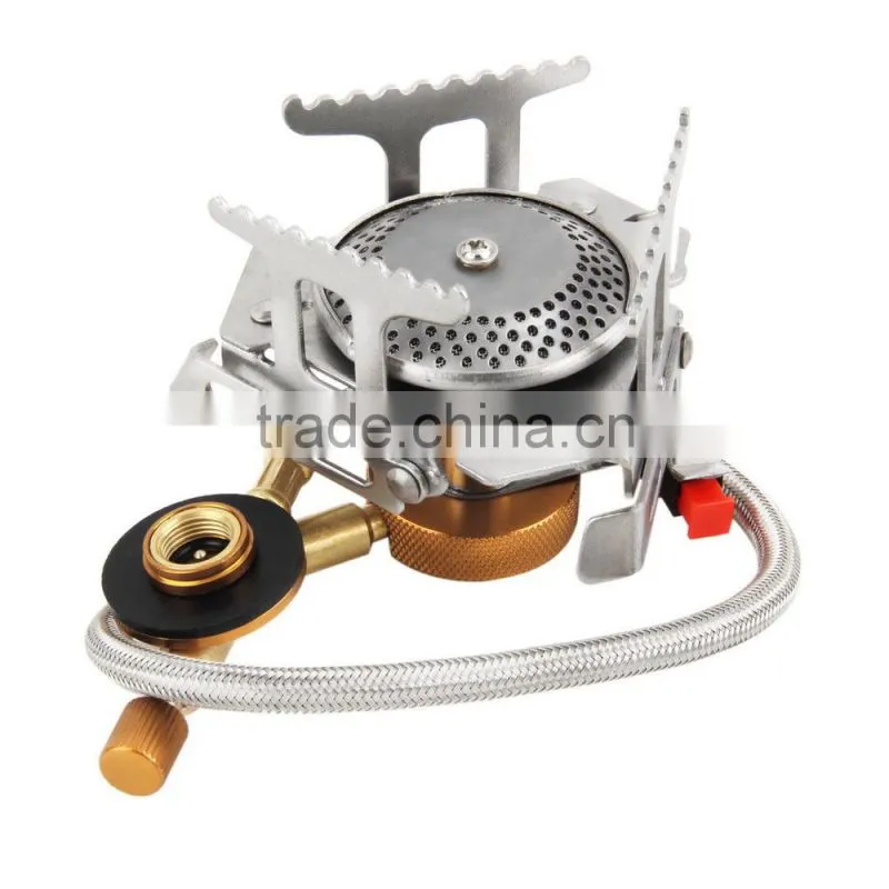 Mini Gas Stove Cookout Portable Gas Stove Furnace Split Burner Cookware Outdoor Camping Pellet Stove