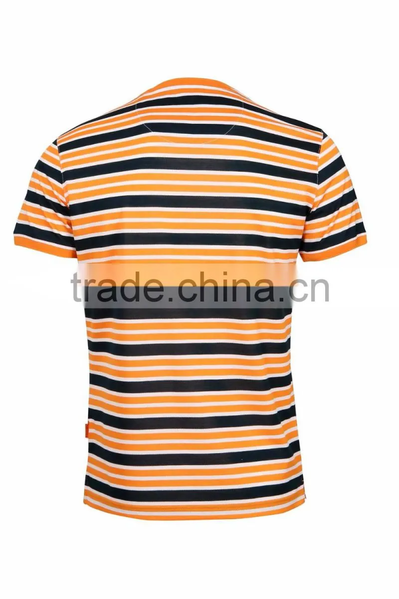 mens cotton design plain slim striped t shirt