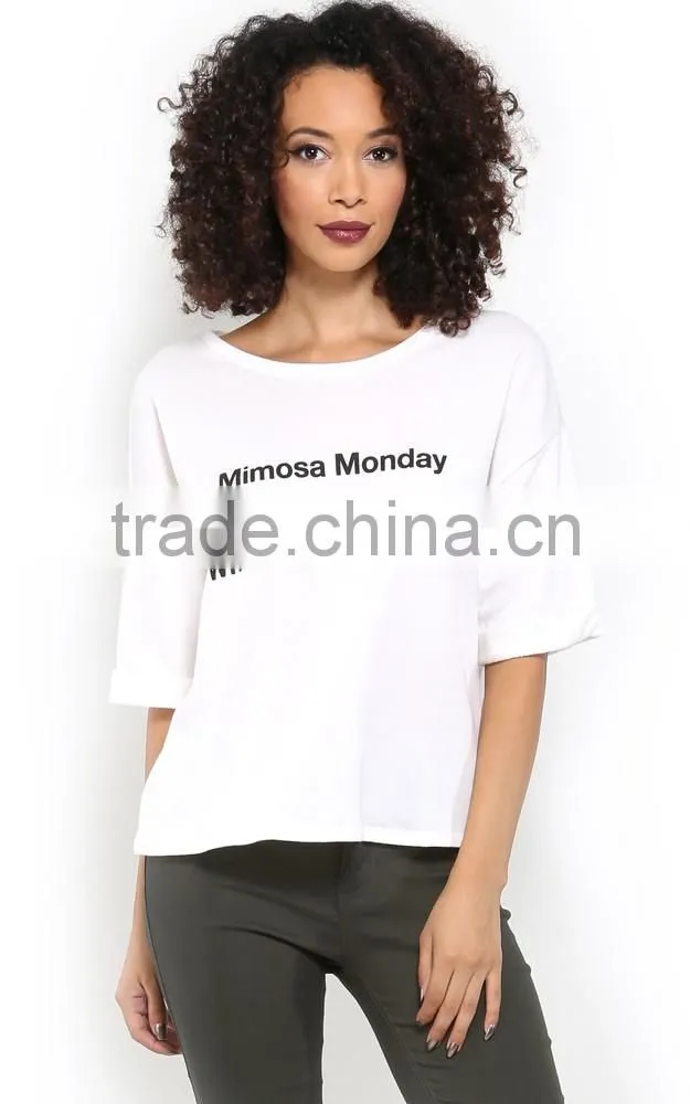 2015 new arrival women clothes loose Mimosa Monday Sweatshirt