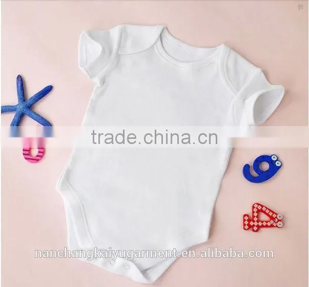 Cheapest quality100% cotton plain white baby rompers