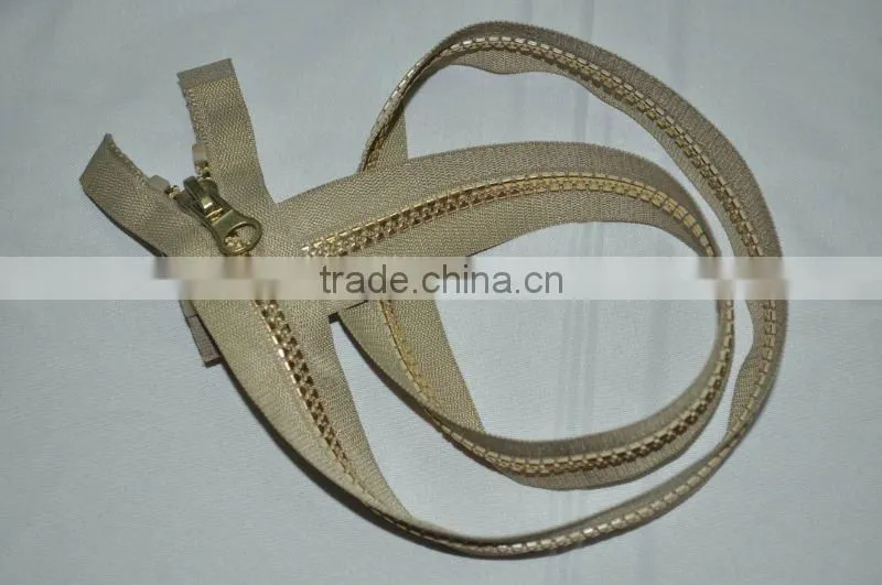 5# Plastic Zipper With Golden teeth O/E A/L Zipper