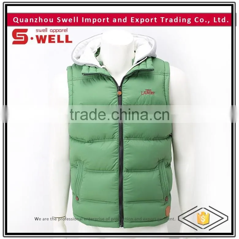 2016 wholesale winter brand 100% polyester custom man down vest