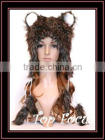 2012 LADY'S NOVELTY FAUX FUR BEANIE CAT EARS