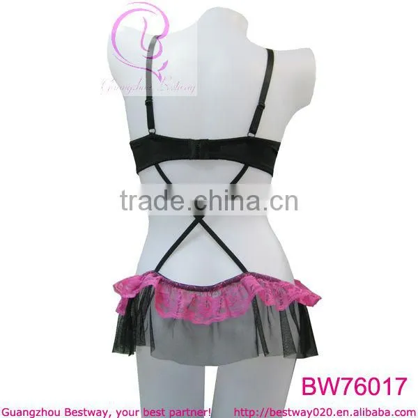 Plus size lingerie ruffle bow cute lingerie